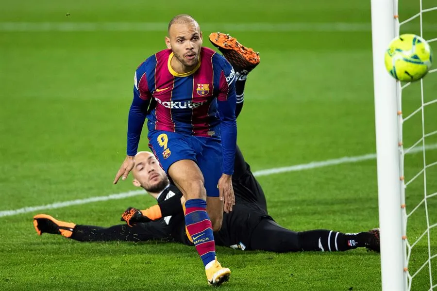 EFE Martin Braithwaite en un partido con el Barcelona