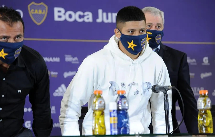 EFE Marcos Rojo en su presentación como xeneize