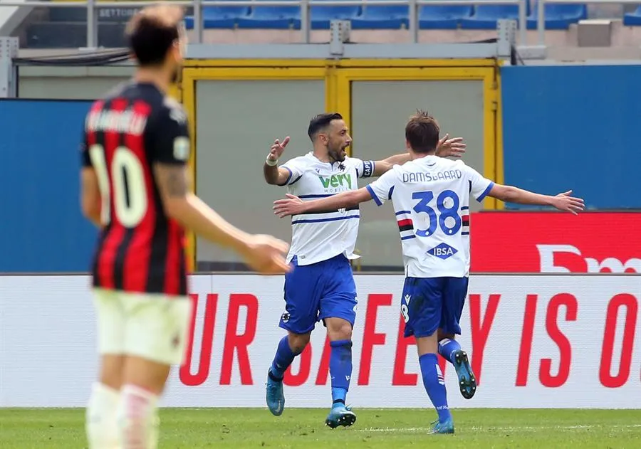 EFE Jugadores de la Sampdoria, en festejo de gol