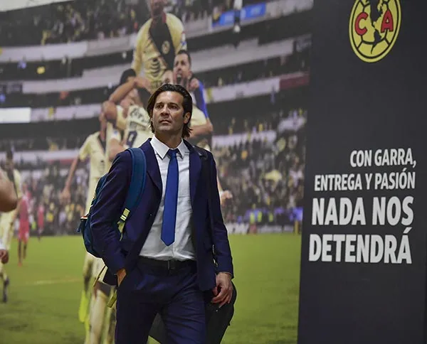 MEXSPORT Santiago Solari previo al partido en el Estadio Azteca