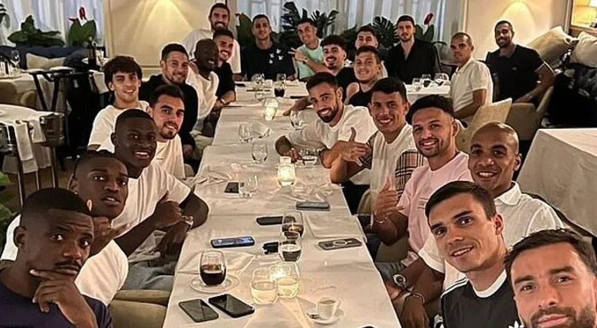 ESPECIAL Los jugadores portugueses cenando en Qatar