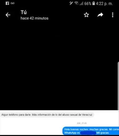 ESPECIAL Uno de los mensajes ofreciendo información del caso