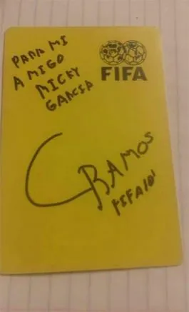 ESPECIAL Uno de los autógrafos que dejó César Ramos