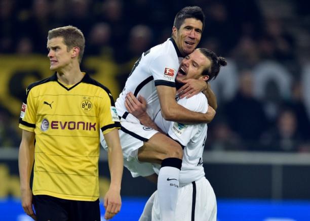 Meier celebra el primer tanto frente al Dortmund