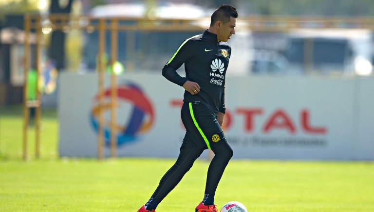 Moreno durante un entrenamiento del América