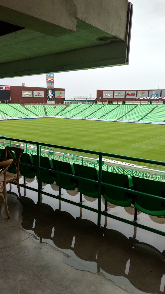Aspecto del Estadio Corona tras fuerte lluvias