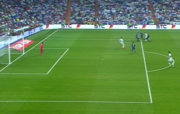 Morata se observa en fuera de lugar previo a su gol