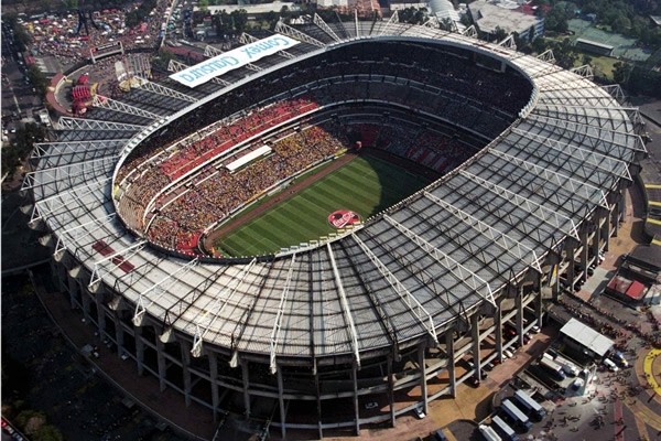 El estadio Azteca tomado desde el aire