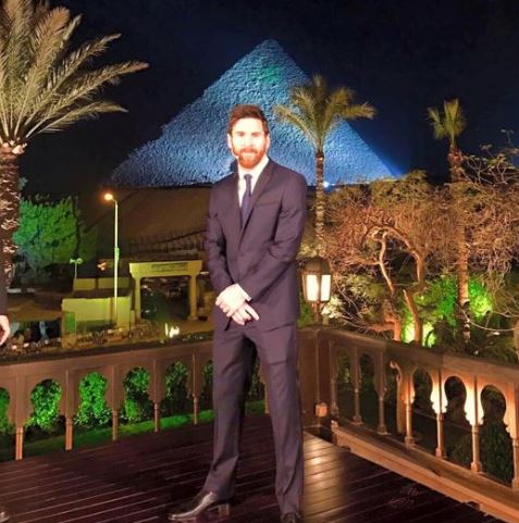 Messi, durante su visita a Egipto