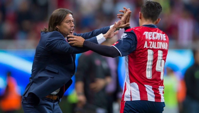 Almeyda y Zaldívar, tras el gol del empate contra FC Juárez
