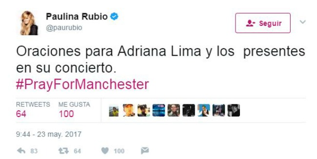 Así fue el error de Paulina Rubio en su red social