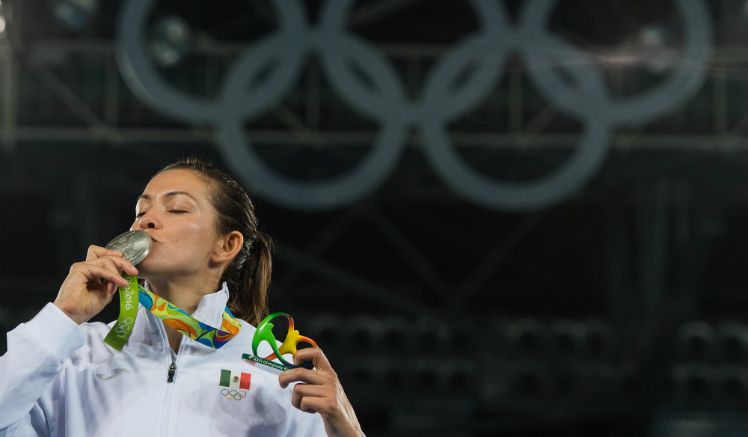 Maria del Rosario durante la competencia final de Taekwondo en Rio 2016 