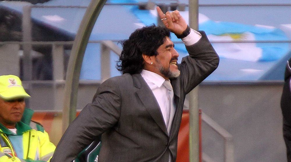 Maradona cuando dirigía Argentina