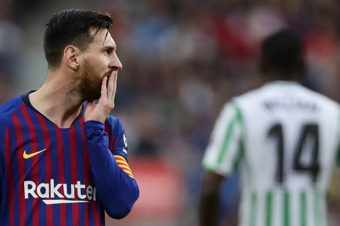Messi en la derrota del Barcelona ante el Betis 