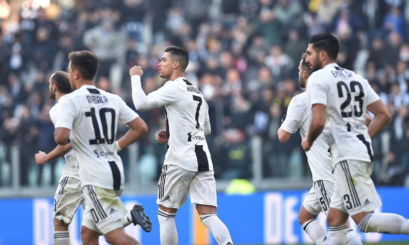 CR7 celebra una anotación con la Juventus