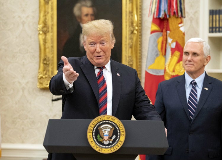 Donald Trump, en conferencia en la Casa Blanca