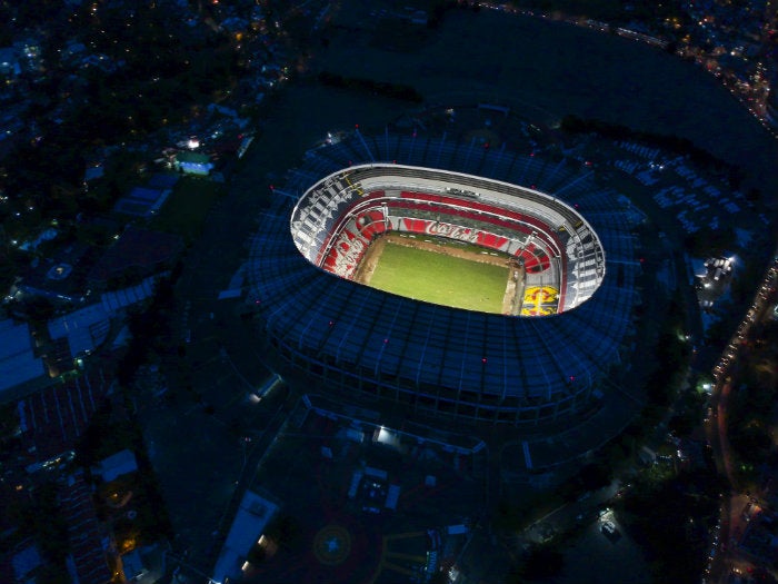 Toma aérea del Estadio Azteca 