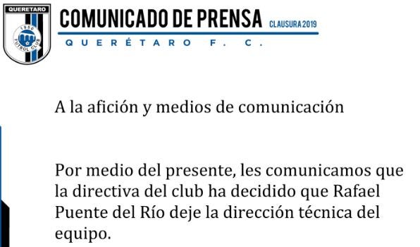 Rafa Puente Jr. es separado de su cargo como DT de Gallos