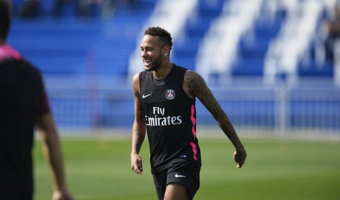 Neymar, en una práctica del PSG