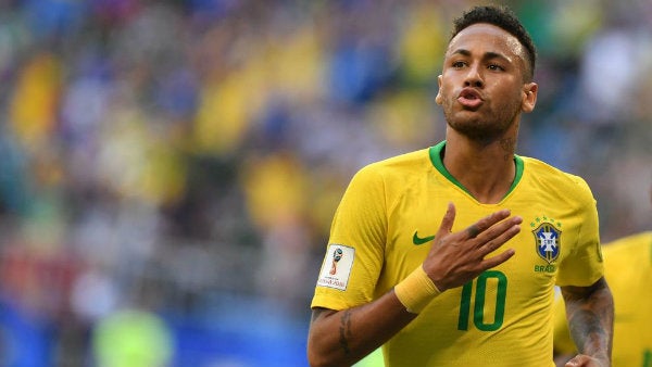 Neymar durante un partido con la Selección brasileña 