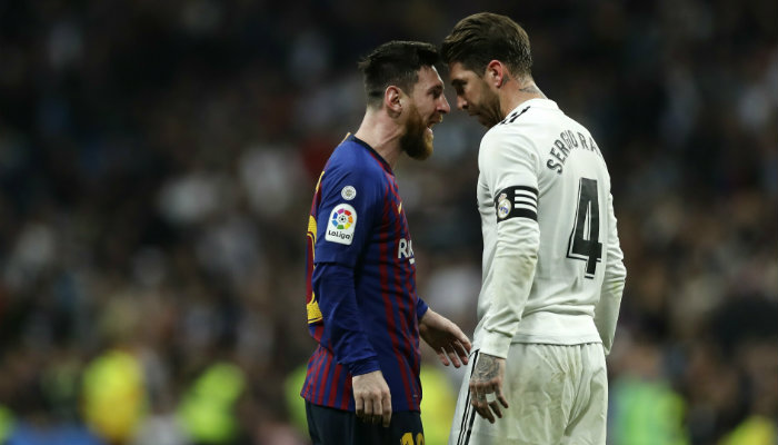 Messi y Ramos encarándose 