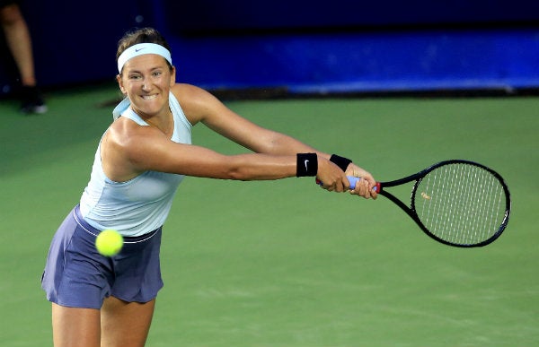 Azarenka durante un partido ante Angelique Kerber