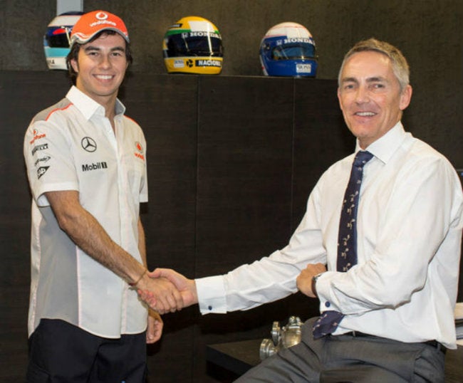 Sergio Pérez, durante su presentación con la escudería McLaren