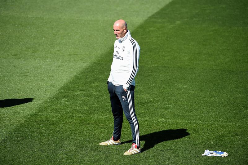 Zidane, en una práctica del Real Madrid