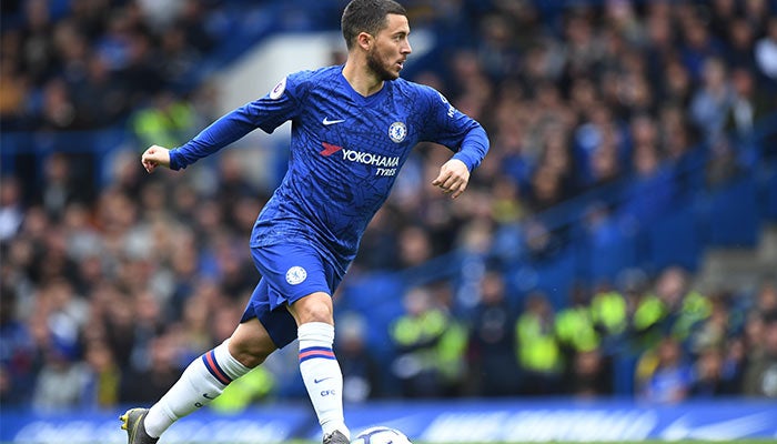 Hazard en un partido con el Chelsea 