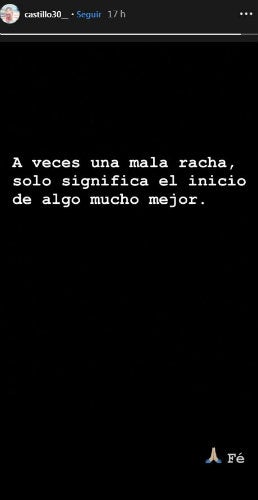 Mensaje de Nico Castillo en Instagram 