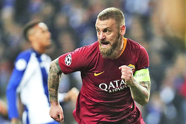 Daniele De Rossi durante un juego de la Roma