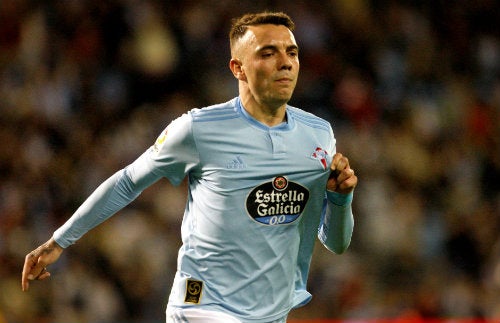 Iago Aspas celebra su anotación ante el Rayo Vallecano 