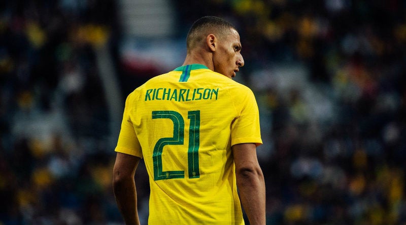 Richarlison, durante un juego con la selección de Brasil