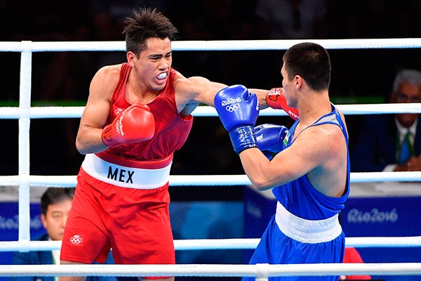 Misael Rodríguez, durante combate en Río 2016