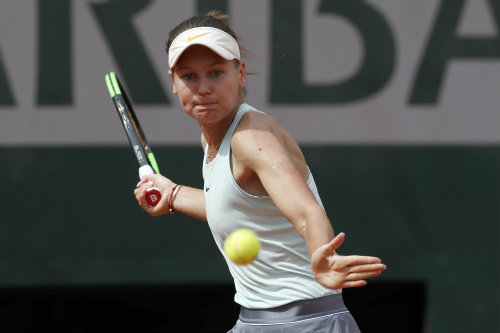 Veronika Kudermetova durante un partido ante Wozniacki