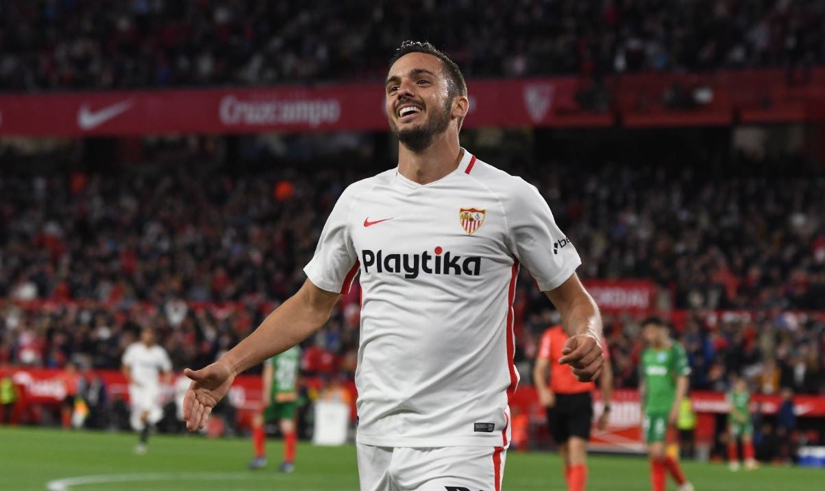 Sarabia durante un juego con le Sevilla