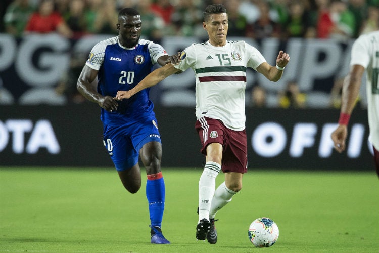 Héctor Moreno, durante el duelo contra Haití