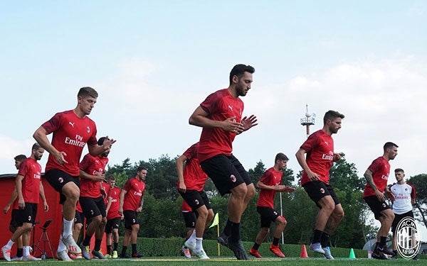 Jugadores del Milan, en entrenamiento