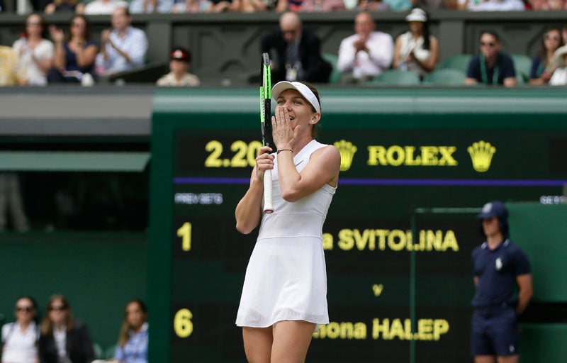 Simona Halep celebra su pase a la Final