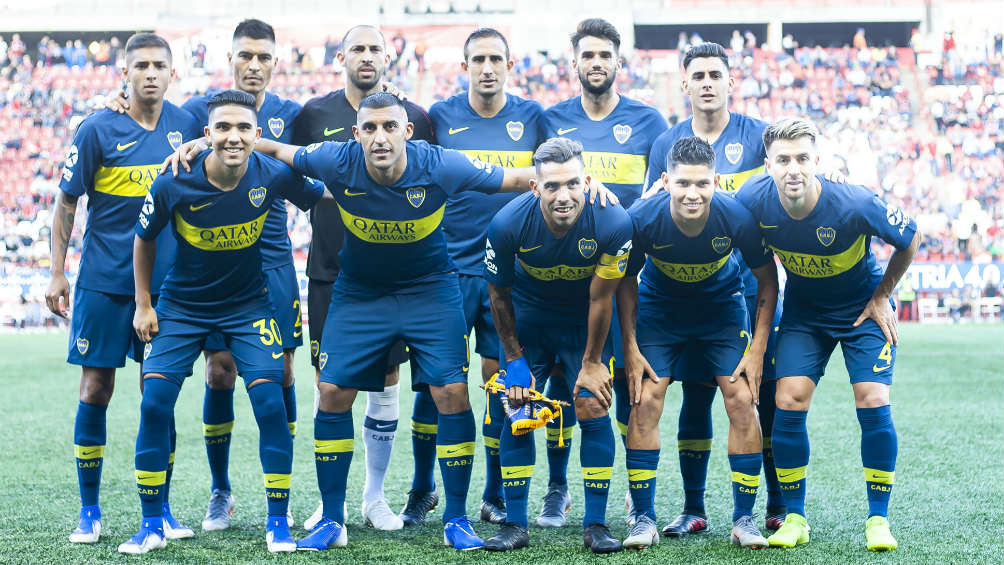 Boca Juniors previo a un partido amistoso