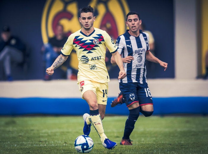 Benedetti, en el partido ante Rayados 