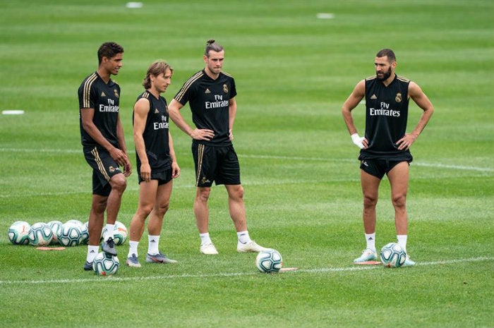 Jugadores del Real Madrid, en un entrenamiento