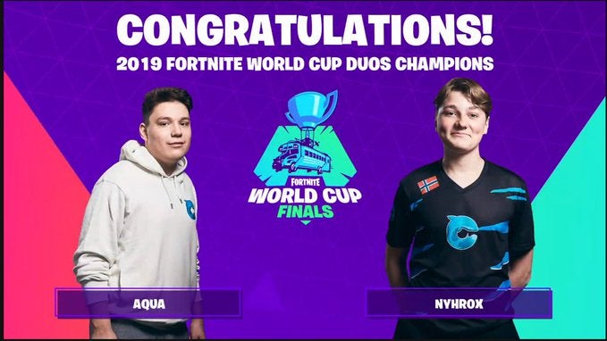 Nyhrox y Aqua, dupla campeona de Fortnite