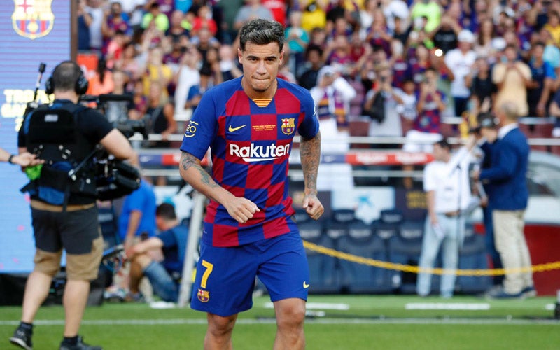 Coutinho, en la pretemporada del Barcelona 