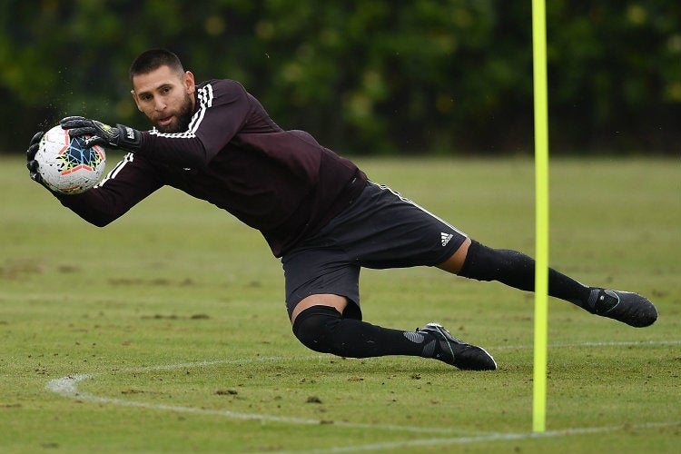 Jonathan Orozco, durante un entrenamiento con el Tri 