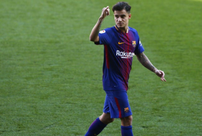 Coutinho festeja gol del Barcelona