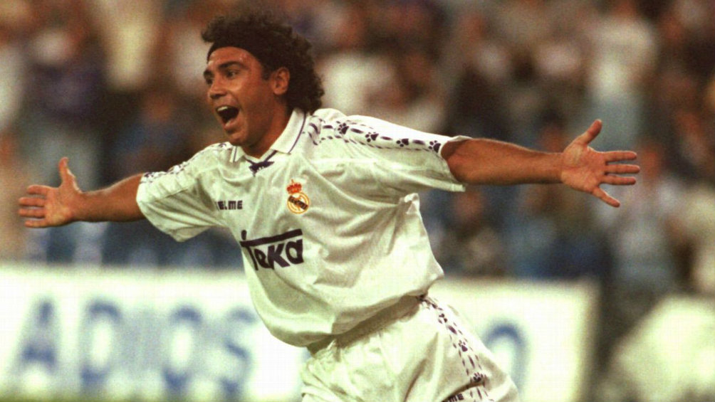 Hugo Sánchez en su época de jugador con el Real Madrid