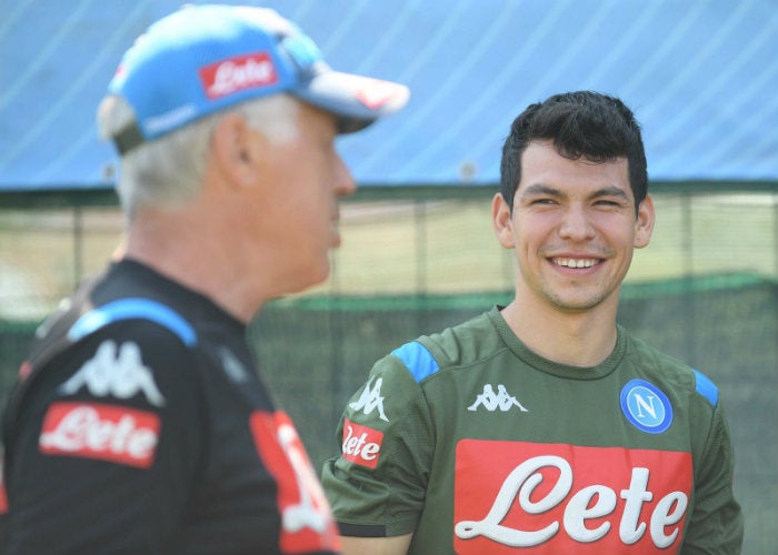 Lozano, en un entrenamiento