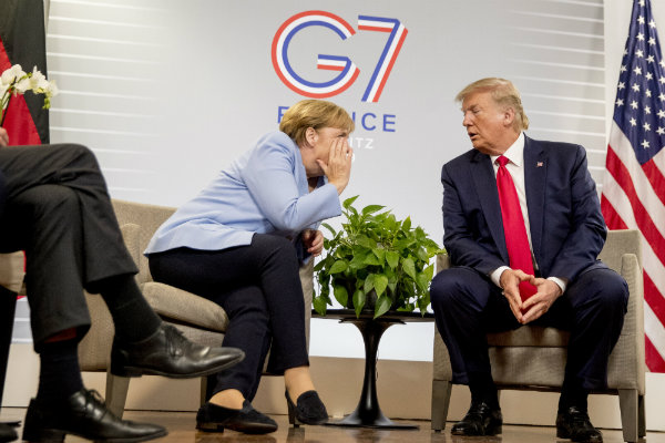 Angela Merkel y Donald Trump en la G7