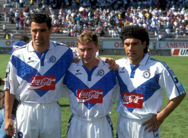 Michel, Butragueño y Hugo Sánchez como jugadores de Celaya